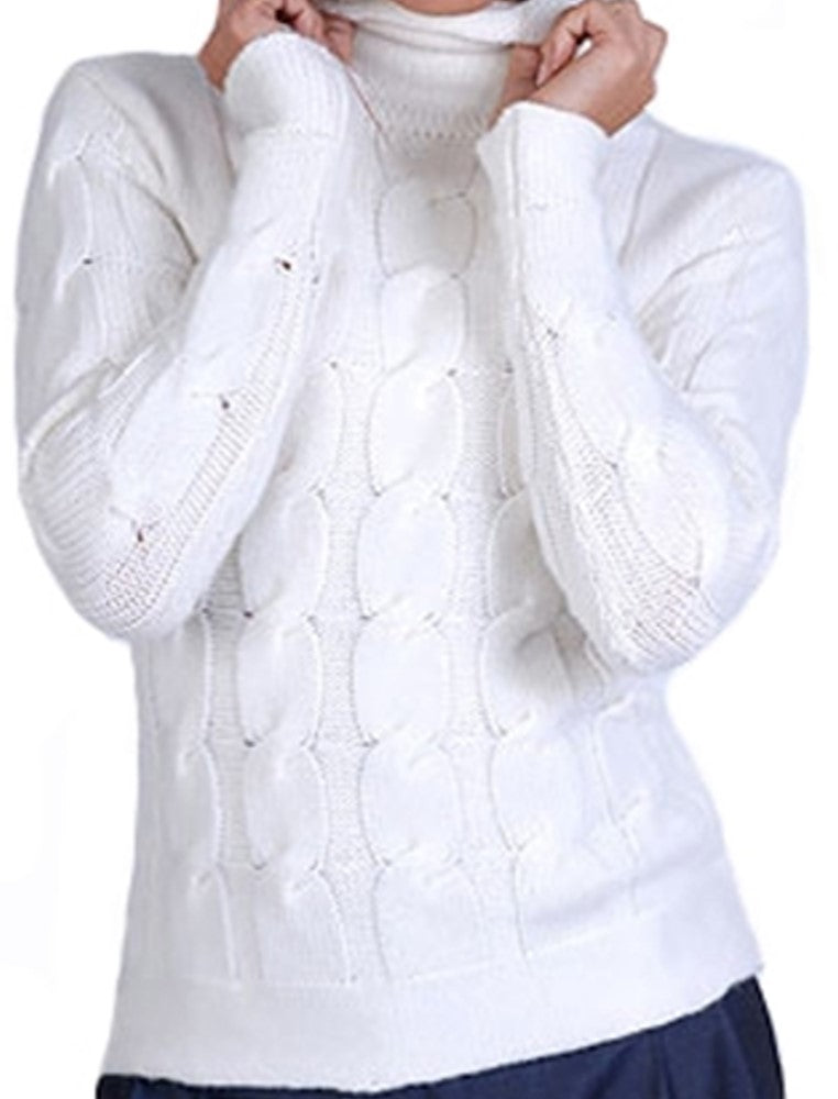 Balldiri 100% Kaschmir Damen Pullover Langarm Rollkragen Zopfmuster 12-fädig - Balldiri & Windhound