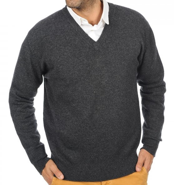 Balldiri 100% Kaschmir Herren V-Pullover 4-fädig