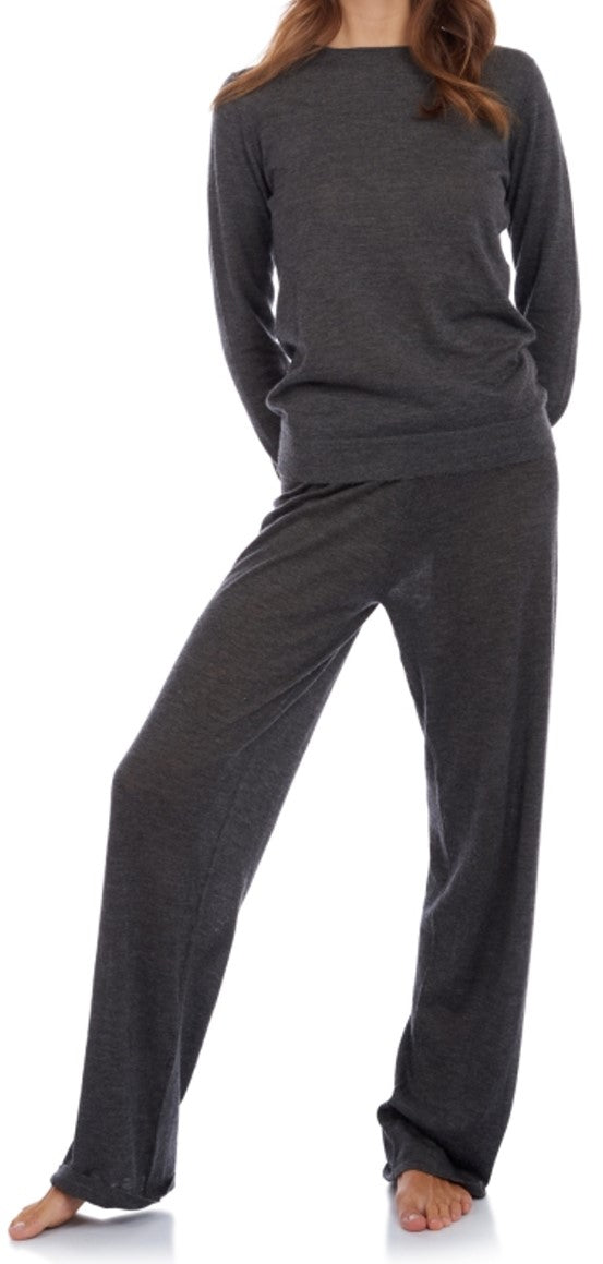 Balldiri 100% Kaschmir Damen Hausanzug Pyjama mit rundhals zweiteilig 2-fädig - Balldiri & Windhound