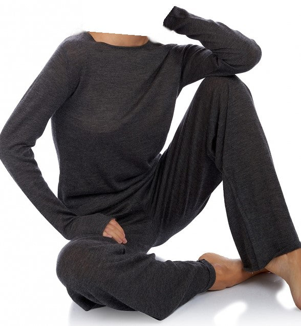 Balldiri 100% Kaschmir Damen Hausanzug Pyjama mit rundhals zweiteilig 2-fädig - Balldiri & Windhound