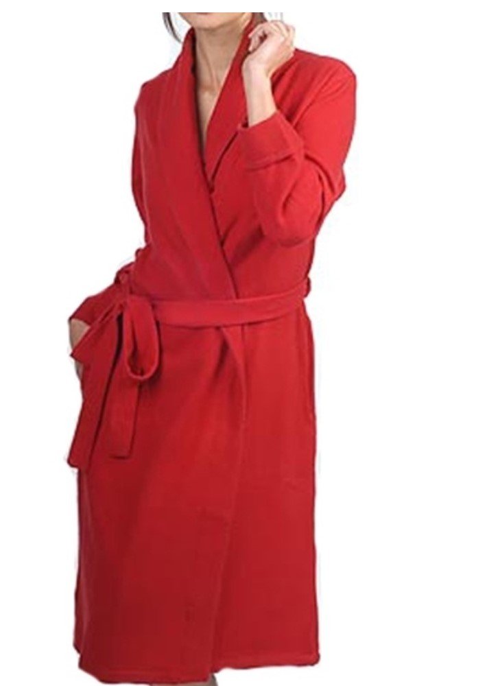 Balldiri 100% Kaschmir Damen Bademantel 4 - fädig - rot - Balldiri