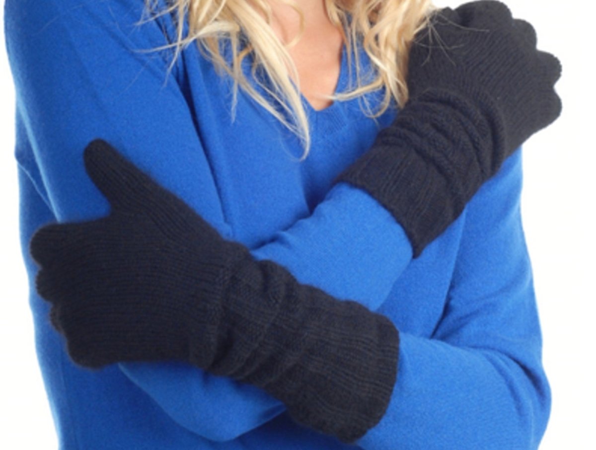 Balldiri 100% Kaschmir Damen Handschuhe 8 - fädig - nachtblau - Balldiri