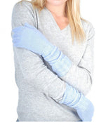 Balldiri 100% Kaschmir Damen Handschuhe 8 - fädig - himmelblau - Balldiri