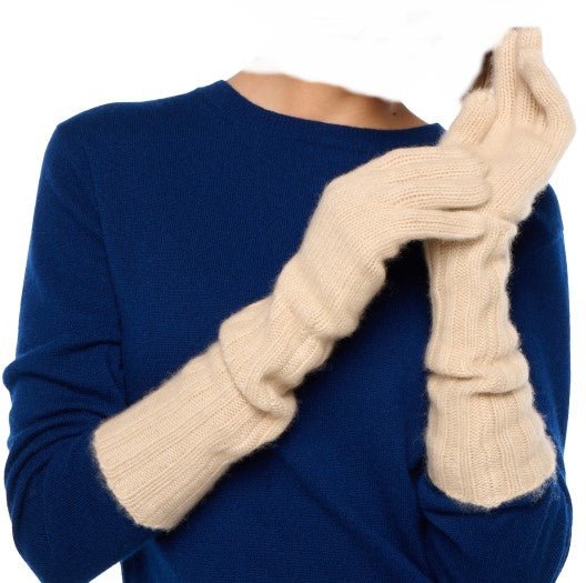 Balldiri 100% Kaschmir Damen Handschuhe 8 - fädig - beige - Balldiri