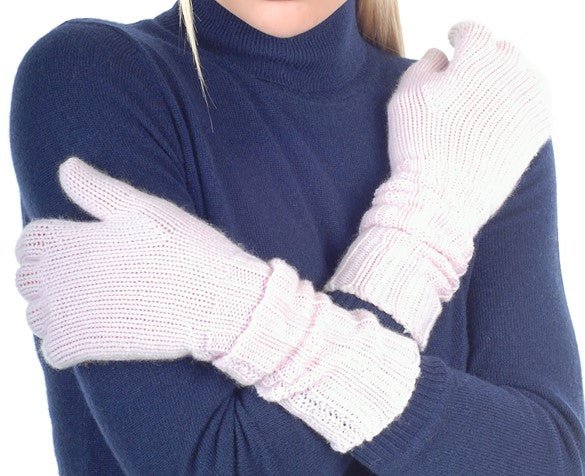 Balldiri 100% Kaschmir Damen Handschuhe 8 - fädig - zartrosa - Balldiri