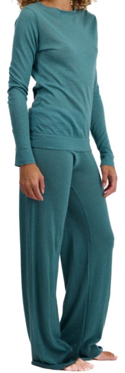 Balldiri 100% Kaschmir Damen Hausanzug zweiteilig 2 - fädig - mintgrün - Balldiri