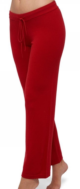 Balldiri 100% Kaschmir Damen Hose 2 - fädig - rot - Balldiri