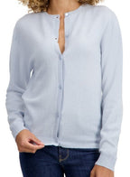 Balldiri 100% Kaschmir Damen Jacke 2 - fädig - zartes blau - Balldiri