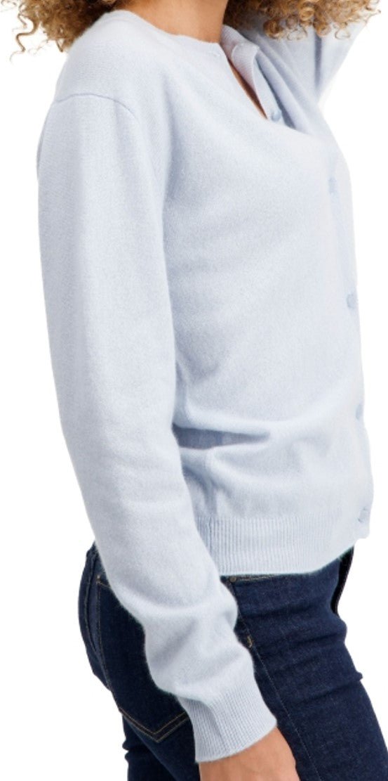 Balldiri 100% Kaschmir Damen Jacke 2 - fädig - zartes blau - Balldiri