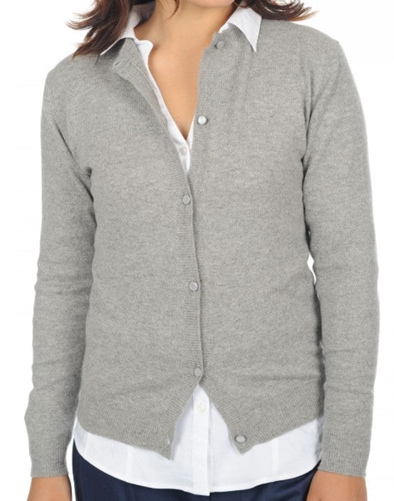 Balldiri 100% Kaschmir Damen Jacke 2 - fädig - hellgrau - Balldiri