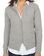 Balldiri 100% Kaschmir Damen Jacke 2 - fädig - hellgrau - Balldiri