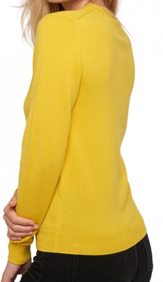 Balldiri 100% Kaschmir Damen Jacke 2 - fädig - Gelb - Balldiri