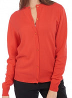 Balldiri 100% Kaschmir Damen Jacke 2 - fädig - Orange - Balldiri
