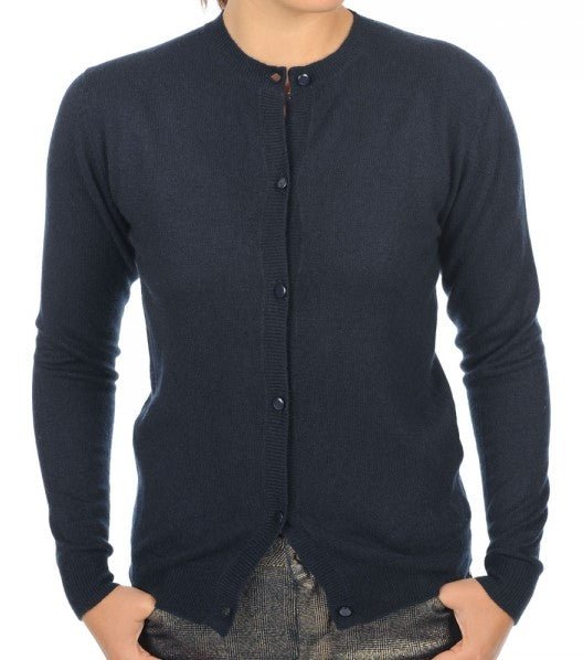 Balldiri 100% Kaschmir Damen Jacke 2 - fädig - Nachtblau - Balldiri