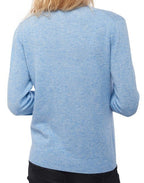 Balldiri 100% Kaschmir Damen Jacke 2 - fädig - hellblau meliert - Balldiri