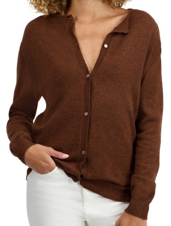 Balldiri 100% Kaschmir Damen Jacke 2 - fädig - Braun - Balldiri
