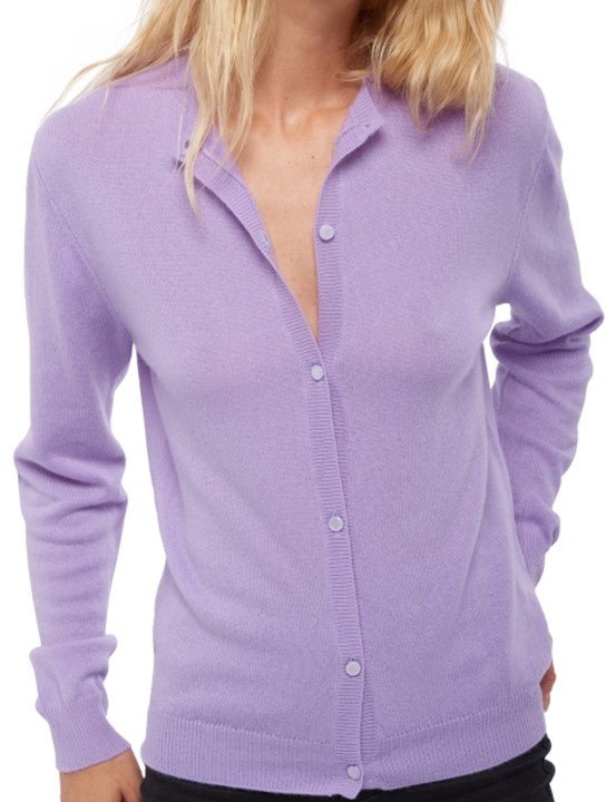 Balldiri 100% Kaschmir Damen Jacke 2 - fädig - lavendel - Balldiri