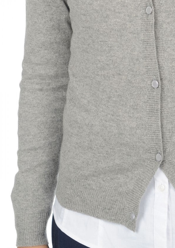 Balldiri 100% Kaschmir Damen Jacke 2 - fädig - hellgrau - Balldiri