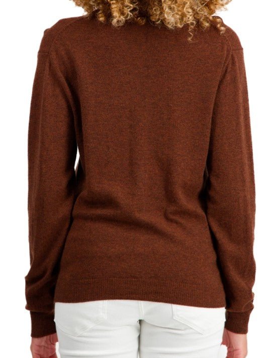 Balldiri 100% Kaschmir Damen Jacke 2 - fädig - Braun - Balldiri
