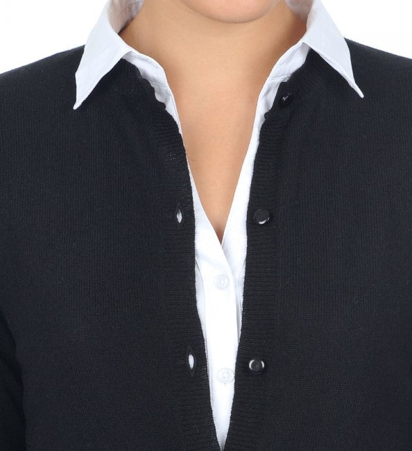 Balldiri 100% Kaschmir Damen Jacke 2 - fädig - Schwarz - Balldiri