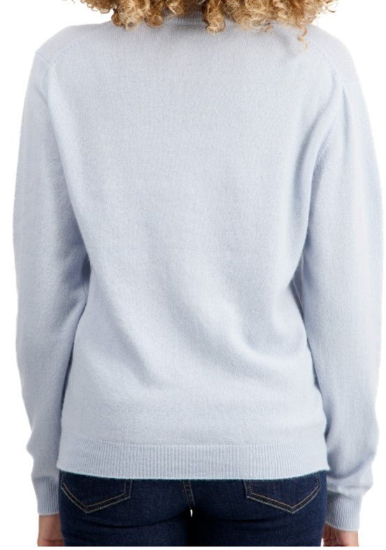 Balldiri 100% Kaschmir Damen Jacke 2 - fädig - zartes blau - Balldiri