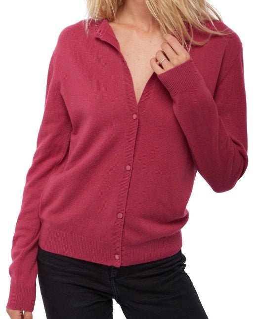Balldiri 100% Kaschmir Damen Jacke 2 - fädig - rose - Balldiri