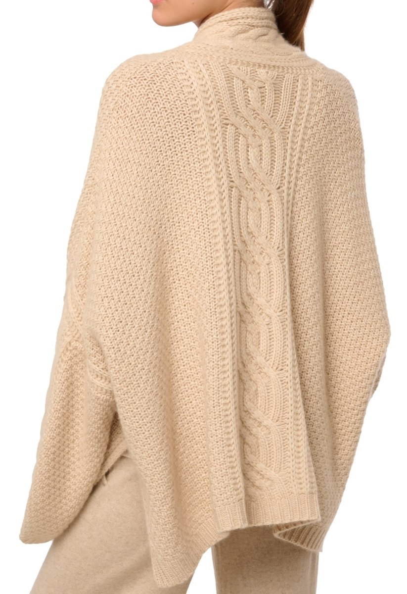 Balldiri 100% Kaschmir Damen Kimono Jacke Zopf 12 - fädig - nachtblau - Balldiri