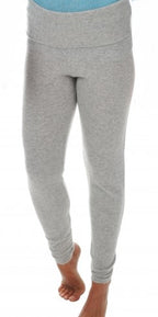 Balldiri 100% Kaschmir Damen Leggings mit breitem Bund - 2 - fädig - hellgrau - Balldiri