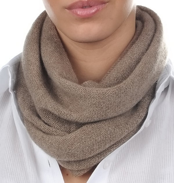 Balldiri 100% Kaschmir Damen Loop 2 - fädig - naturbraun - Balldiri