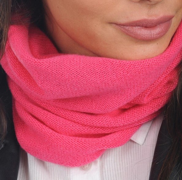 Balldiri 100% Kaschmir Damen Loop 2 - fädig - neon rosa - Balldiri