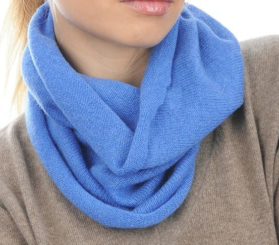 Balldiri 100% Kaschmir Damen Loop 2 - fädig - blau meliert - Balldiri