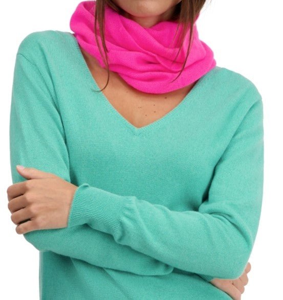 Balldiri 100% Kaschmir Damen Loop 2 - fädig - neon rosa - Balldiri