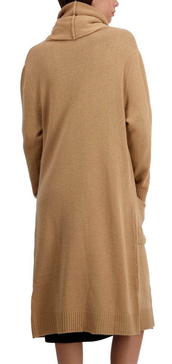 Balldiri 100% Kaschmir Damen Mantel mit Kapuze und Schalkragen 4 - fädig - camel - Balldiri