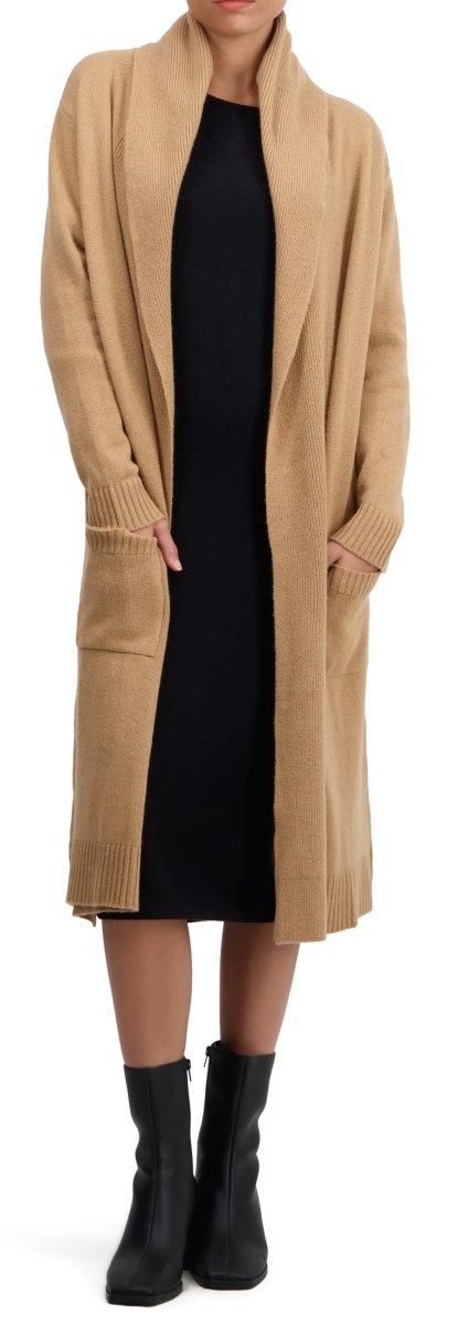 Balldiri 100% Kaschmir Damen Mantel mit Kapuze und Schalkragen 4 - fädig - camel - Balldiri