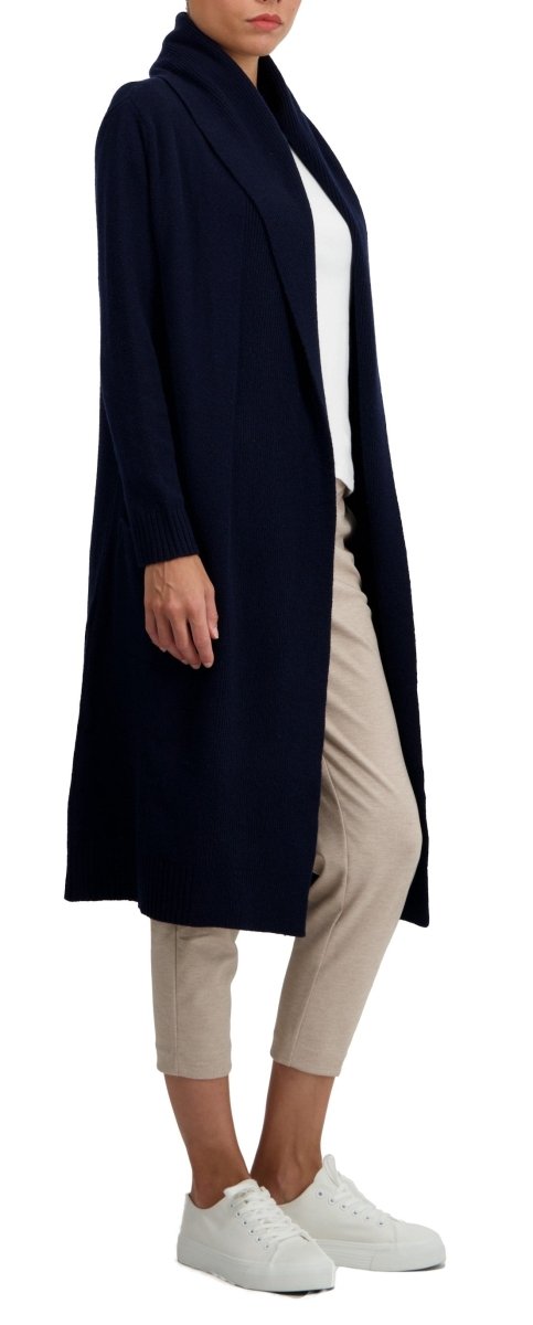Balldiri 100% Kaschmir Damen Mantel mit Kapuze und Schalkragen 4 - fädig - schwarz - Balldiri