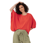 Balldiri 100% Kaschmir Damen Poncho 2 - fädig - orange - Balldiri
