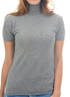 Balldiri 100% Kaschmir Damen Pullover Rollkragen 2 - fädig - Grau - Balldiri