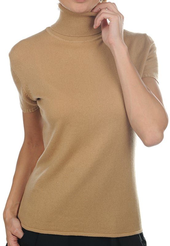 Balldiri 100% Kaschmir Damen Pullover Rollkragen 2 - fädig - camel - Balldiri