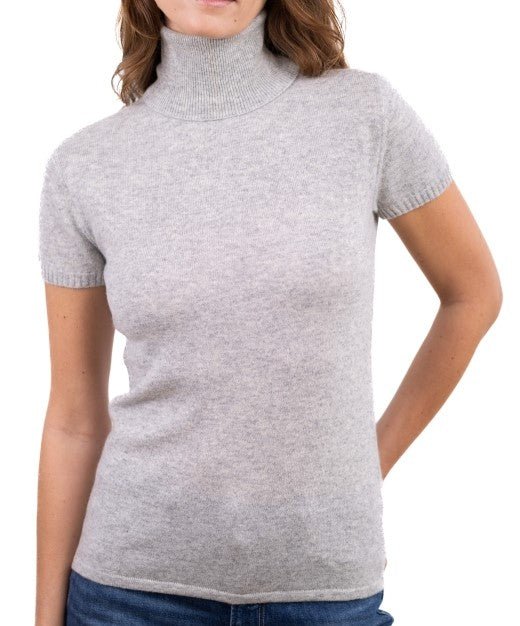 Balldiri 100% Kaschmir Damen Pullover Rollkragen 2 - fädig - hellgrau - Balldiri