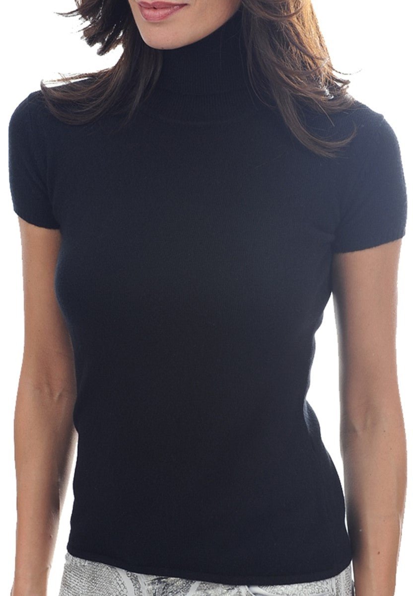 Balldiri 100% Kaschmir Damen Pullover Rollkragen 2 - fädig - Schwarz - Balldiri