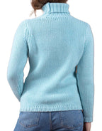 Balldiri 100% Kaschmir Damen Pullover Rollkragen 28 - fädig - himmelblau - Balldiri