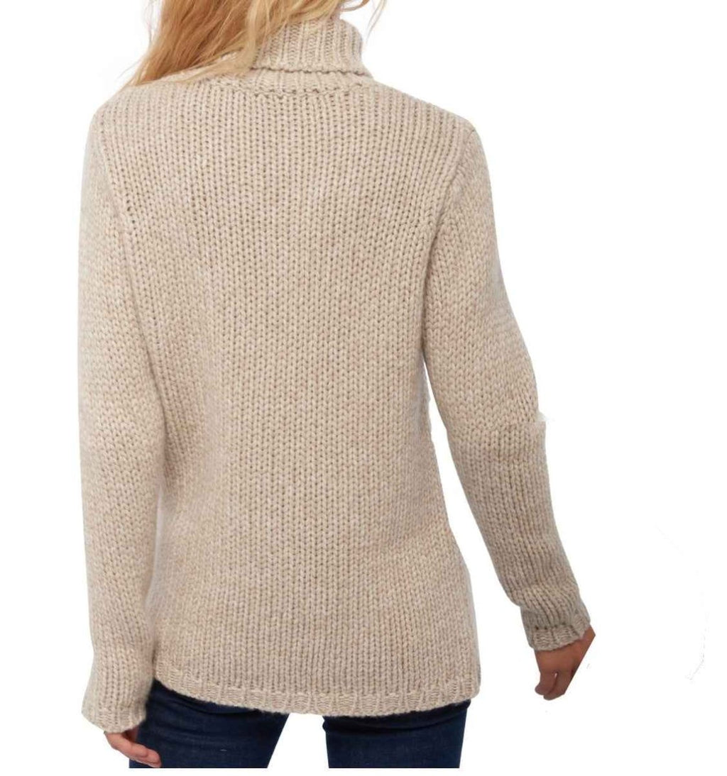 Balldiri 100% Kaschmir Damen Pullover Rollkragen 28 - fädig - natural/ecru - Balldiri