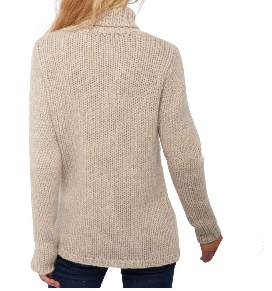 Balldiri 100% Kaschmir Damen Pullover Rollkragen 28 - fädig - natural/ecru - Balldiri
