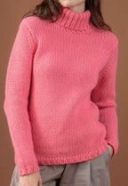Balldiri 100% Kaschmir Damen Pullover Rollkragen 28 - fädig - peach/rosa - Balldiri