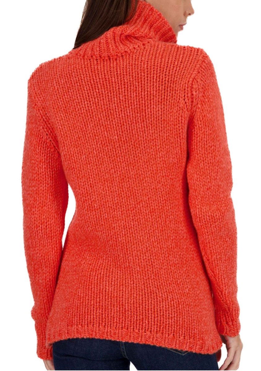 Balldiri 100% Kaschmir Damen Pullover Rollkragen 28 - fädig - peach/orange - Balldiri