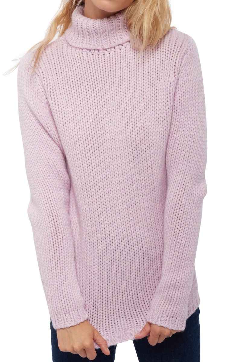 Balldiri 100% Kaschmir Damen Pullover Rollkragen 28 - fädig - lila/zartrosa - Balldiri