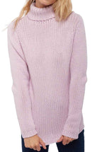 Balldiri 100% Kaschmir Damen Pullover Rollkragen 28 - fädig - lila/zartrosa - Balldiri