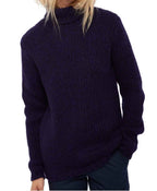 Balldiri 100% Kaschmir Damen Pullover Rollkragen 28 - fädig - schwarz/purple - Balldiri