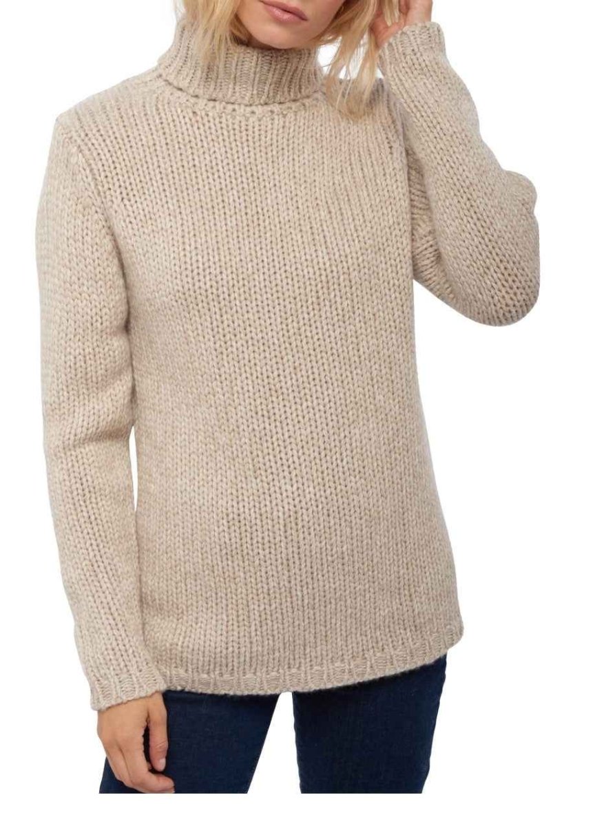 Balldiri 100% Kaschmir Damen Pullover Rollkragen 28 - fädig - natural/ecru - Balldiri