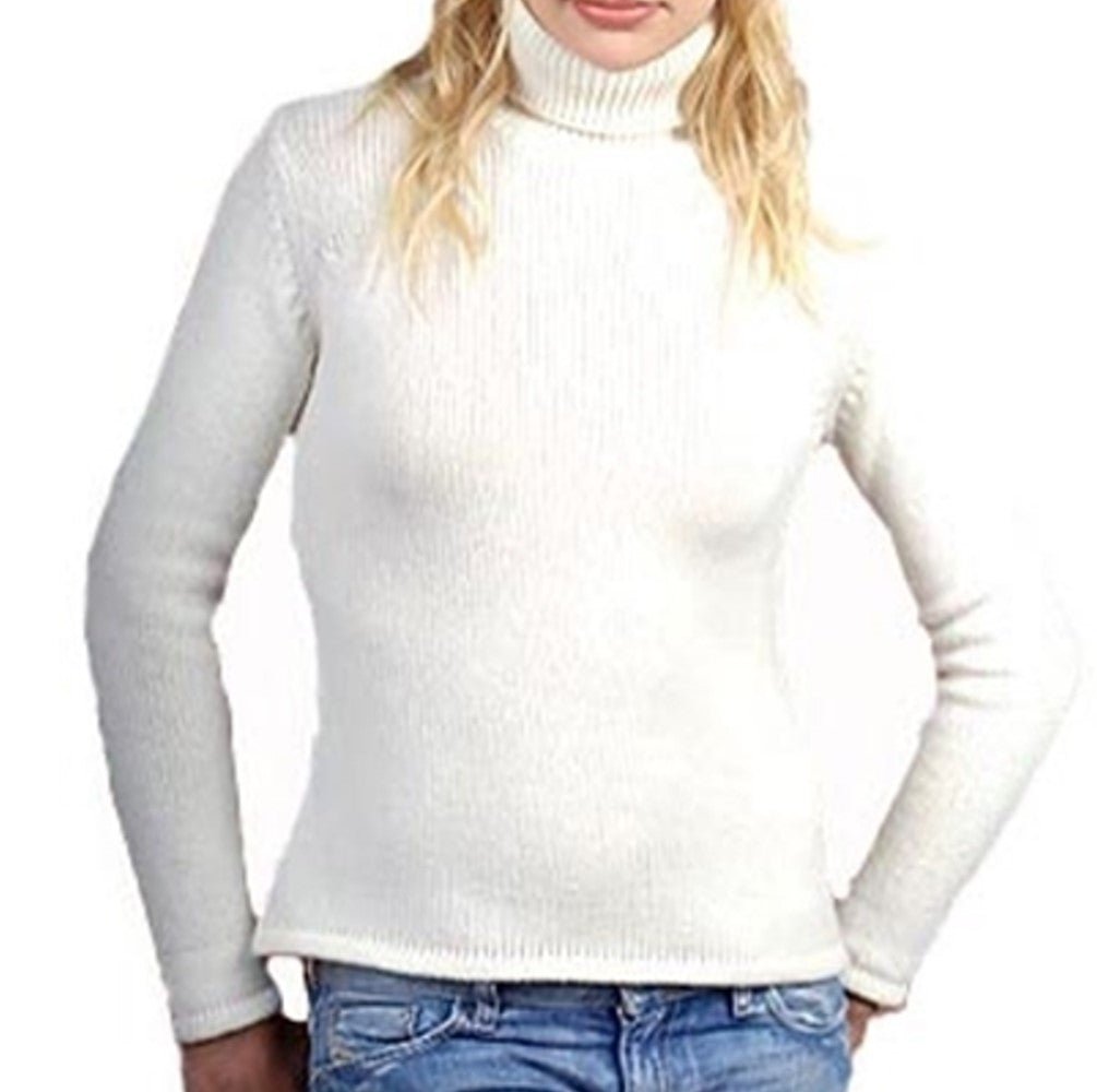Balldiri 100% Kaschmir Damen Pullover Rollkragen 8 - fädig - ecru - Balldiri